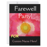 FAREWELL Party Invitations Cards Pink Poppy