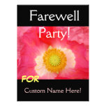 FAREWELL Party Invitations Cards Pink Poppy