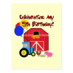 Farm 5th  Birthday Tshirts and Gifts Post Cards