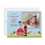 Farm Animal Baby Boy Birth Photo Announcement