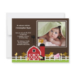 Farm Animal Baby Boy Birth Photo Announcement