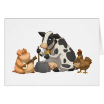 Farm Animal Jug Band Card (Blank Inside)