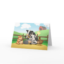 Farm Animal Jug Band Card (Blank Inside)