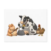 Farm Animal Jug Band Postcard