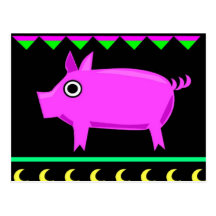 Farm Animal Pig Postcard