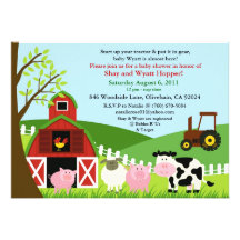Farm Animals Baby Shower Invitation