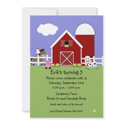 Farm Animals Birthday Invitation by mousearte