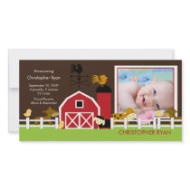 Farm Animals PHOTO Birth Announcement Personalized Photo Card