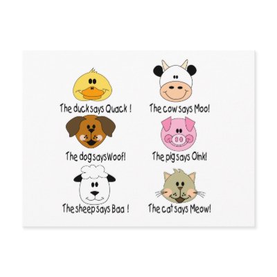 Farm Animals Sounds Postcard by cutespot