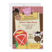 Farm Babies 5x7 Baby Shower Invitation
