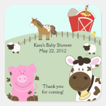 FARM BABIES Barnyard SQUARE Favour Sticker