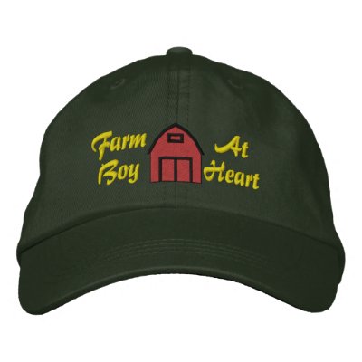 Farm Boy At Heart Embroidered Hat by fathersdaytshirts