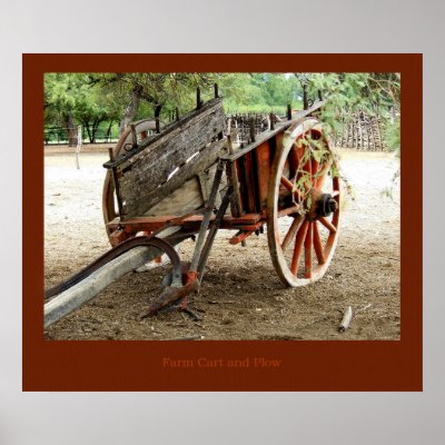 Farm cart and plow poster by photobippy