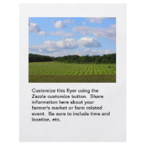 Farm field striped land farmer harvesting photo flyer design