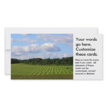 Farm field striped land farmer harvesting photo picture card
