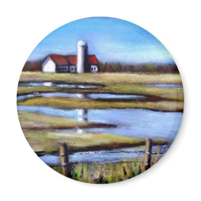 FARM FIELDS IN SPRINGTIME FRIDGE MAGNET by joyart
