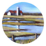 FARM FIELDS IN SPRINGTIME ROUND STICKER