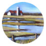 FARM FIELDS IN SPRINGTIME ROUND STICKER