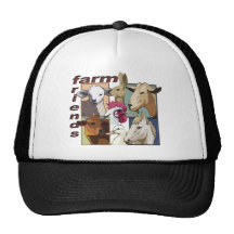 FARM FRIENDS - BARNYARD - COW / HORSE / BIRDS TRUCKER HAT