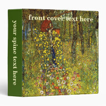 Farm Garden with Crucifix by Gustav Klimt 3 Ring Binders