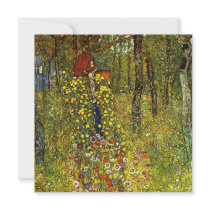 Farm Garden with Crucifix by Gustav Klimt Invites
