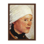 Farm Girl With A White Head Scarf By Leibl Wilhelm postcards