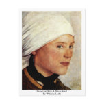Farm Girl With A White Scarf By Wilhelm Leibl postcards