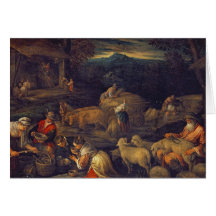 Farm Interior or Shearing Sheep Card
