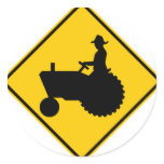 Farm Machinery Traffic Highway Sign Round Stickers
