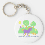 farm scene- horse, bunny and trees and flowers-in key chains