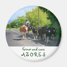 Farmer and cows fridge magnets