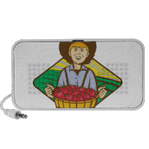 Farmer Boy Straw Hat Tomato Harvest iPhone Speaker