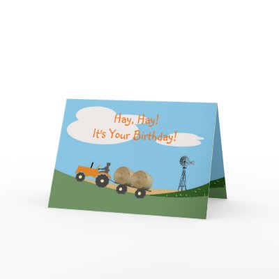 Farmer on Tractor Birthday Card by jplamer