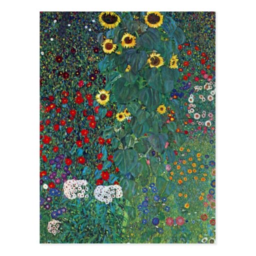 Farmergarden Sunflower, Klimt, Vintage Flowers Post Card