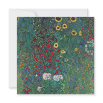Farmergarden with Sunflower by Gustav Klimt Personalized Announcement