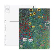Farmergarden with Sunflower by Gustav Klimt Post Card
