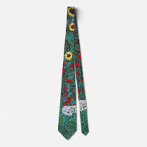 Farmergarden with Sunflower by Gustav Klimt Neck Ties