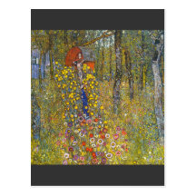Farmers garden with crucifix by Gustav Klimt Postcard