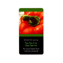 Farmer's Market Fresh Red Peppers Address Label