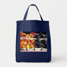 farmers' market plum tote bags