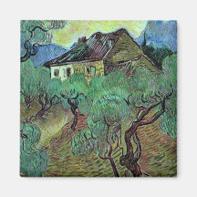 Farmhouse Among Olive Trees, Vincent van Gogh Refrigerator Magnets