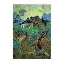 Farmhouse Among Olive Trees, Vincent van Gogh Post Card