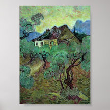 Farmhouse Among Olive Trees, Vincent van Gogh Print