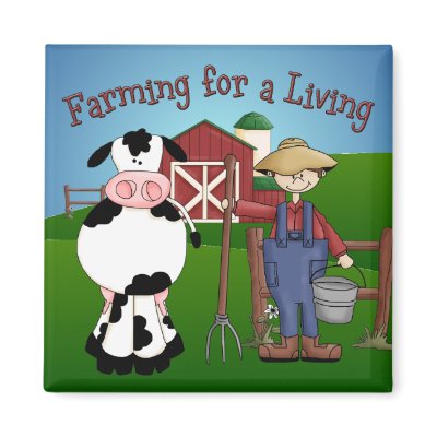 Farming Cartoon Magnet by RanchLady