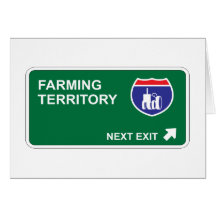 Farming Next Exit Greeting Cards
