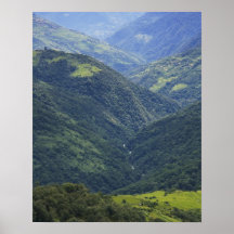 Farmlands and Himalaya forest in Mangdue valley Poster