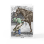 Farrier Rasping Hoof and Trimming Horse Greeting Cards