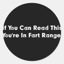 Fart Range Round Stickers