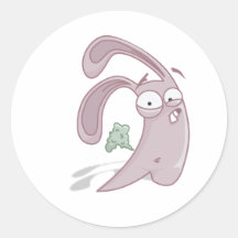 Farting Bunny Round Stickers