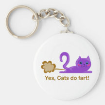 Farting cat, cat farts! key chain